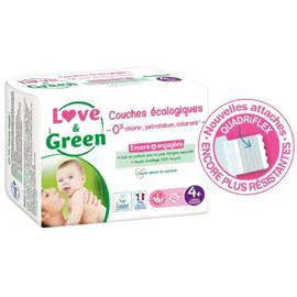 LOVE & GREEN Couches bébé taille 4+ : 9-20 kg x42