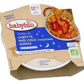 BABYBIO Repas du soir carotte 12 mois - Maïs Quinoa 230g
