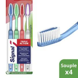 SIGNAL Brosse à dents triple action souple x4