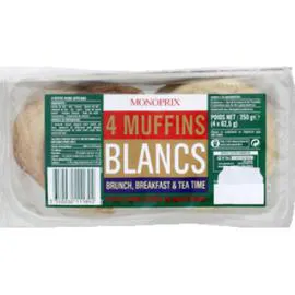 MONOPRIX Muffins blancs 250g