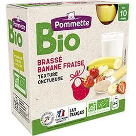 POMMETTE BIO Brassé banane fraise BIO, dès 10 mois 4x85g
