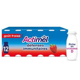DANONE, ACTIMEL Yaourt à boire fraise 12x100g