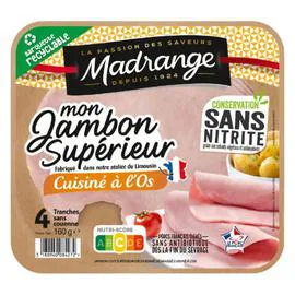 MADRANGE Jambon le gourmet A l'os - x4 160g