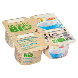 CARREFOUR BIO Fromage frais nature Bio 4x100g