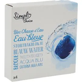 CARREFOUR SIMPL Bloc chasse d'eau Eau Bleue 4x50g