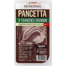 MONOPRIX Pancetta au sel sec 100g