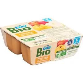 CARREFOUR BABY BIO Desserts bébé bio dès 6 mois pomme coing 4x100g