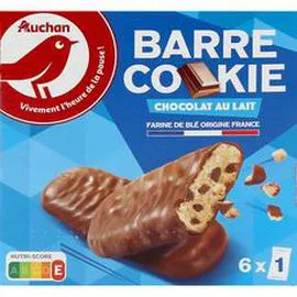 AUCHAN Barre cookie biscuits au chocolat au lait sachets individuels 168g