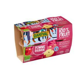 DANIVAL Neo-Popote Pomme RhubarbeBio 4x100g