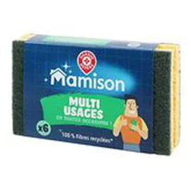 MARQUE REPÈRE, MAMISON Eponges multi-usage Vertes x6
