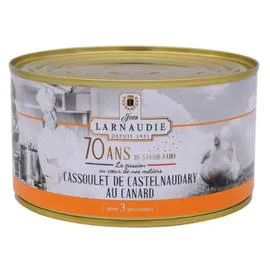 JEAN LARNAUDIE Cassoulet De Castelnaudary Au Canard "70 Ans" 1,35kg