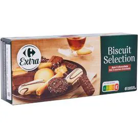 CARREFOUR EXTRA Biscuits assortiment 3 chocolats 200g