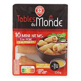 MARQUE REPÈRE, TABLES DU MONDE Mini nems porc x5/poulet x5 +sauce 220g