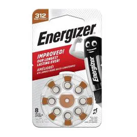 ENERGIZER Pile pour prothèses auditives EZ Turn & Lock Format 312 x8