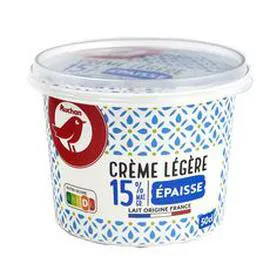 AUCHAN Crème fraiche épaisse légère 15% MG 50cl