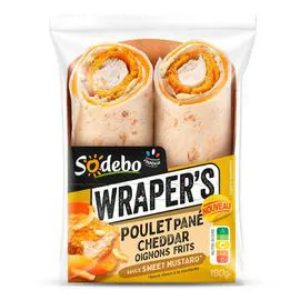 SODEBO Wraper's poulet pané cheddar oignon frits sauce sweet mustard 190g