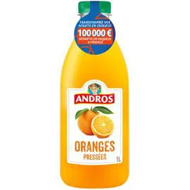 ANDROS Jus d'oranges pressées 100% pur jus sans sucres ajoutés 1l