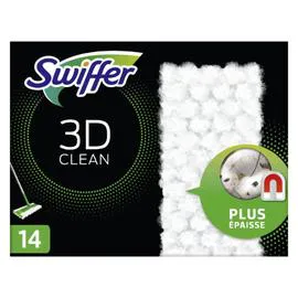 SWIFFER Recharges Lingettes 3D Clean Pour Balai x14 