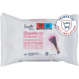 CARREFOUR SIMPL Lingettes visage démaquillantes 2x25 