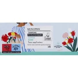 MONOPRIX Tampons super Ecolabel l'unité