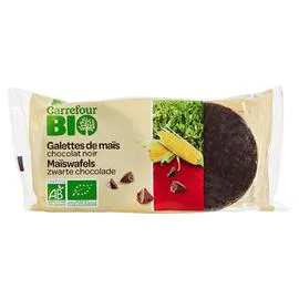 CARREFOUR BIO Galettes bio de maïs chocolat noir 100g