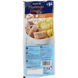 CARREFOUR Filets de hareng fumés au naturel 200g