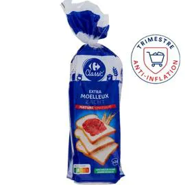 CARREFOUR CLASSIC' Pain de mie Extra Moelleux nature 500g