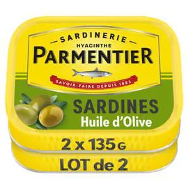 PARMENTIER Sardines huile d'olive 2x135g