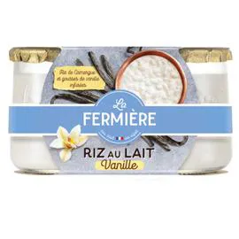 LA FERMIÈRE Riz au lait vanille 2x160g