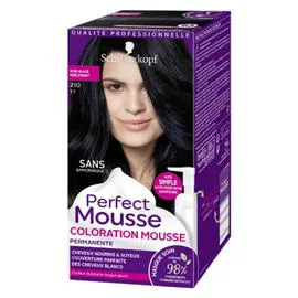 SCHWARZKOPF, PERFECT MOUSSE Coloration Permanente 210 noir glacé 92,5ml