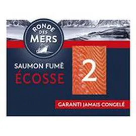 MARQUE REPÈRE, RONDE DES MERS Saumon fumé Ecosse - 2 tranches 75g