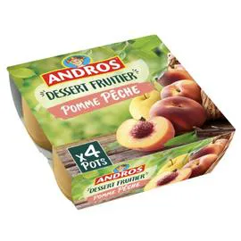 ANDROS Compote pomme pêche 4x100g