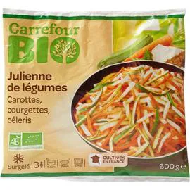 CARREFOUR BIO Julienne de légumes carottes, courgettes, céleris 600g