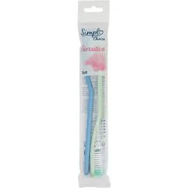 CARREFOUR SIMPL Brosse à dents Sensitive souple x2
