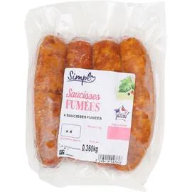 CARREFOUR SIMPL Saucisses fumées 360g