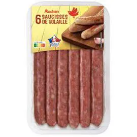 AUCHAN Saucisse de volaille nature 300g