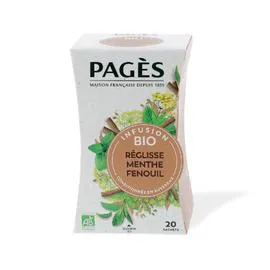 PAGÈS Infusion réglisse menthe fenouil Bio 30g