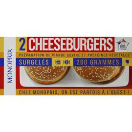 MONOPRIX Cheeseburgers, surgelés 260g