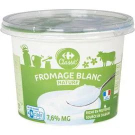 CARREFOUR CLASSIC' Fromage blanc nature 7,6% MG 1kg