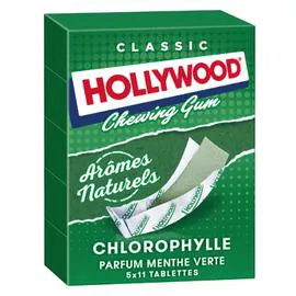 HOLLYWOOD Chewing-gum à la chlorophylle parfum menthe verte - 5x11 155g