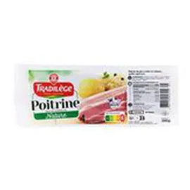 MARQUE REPÈRE, TRADILÈGE Poitrine nature 1/2 sel 4 tranches 300g