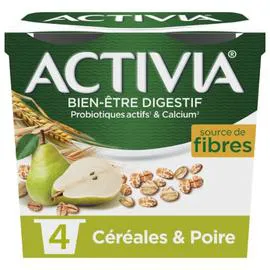 DANONE, ACTIVIA Yaourt aux fruits et céréales poire bifidus 460g