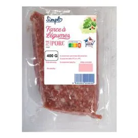 CARREFOUR SIMPL Farce à légumes, pur porc Simply 400g