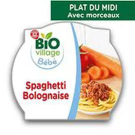 MARQUE REPÈRE, BIO VILLAGE Assiette 12 mois Spaghetti bolognaise 230g