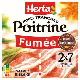 HERTA Poitrine fumée, fines tranches 2x100g