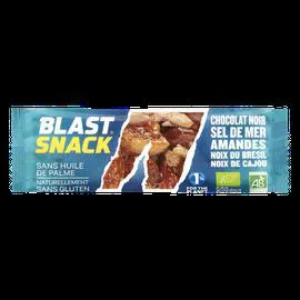 BLAST SNACK Barre Chocolat Noir Sel De Mer Amandes Bio et Vegan 40g