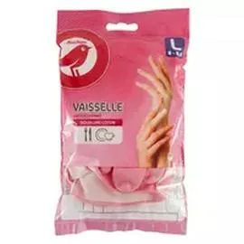 AUCHAN Gants à vaisselle doublure coton taille L l'unité