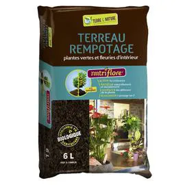 TERRE ET NATURE Terreau Rempotage Nutriflore 6 Litres l'unité