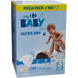 CARREFOUR BABY Couches taille 3 midi : 4-9 kg x160