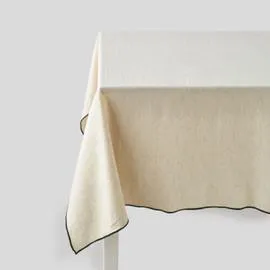 MONOPRIX Maison Nappe Carrée, Couleur Naturel, Coton Et Lin l'unité